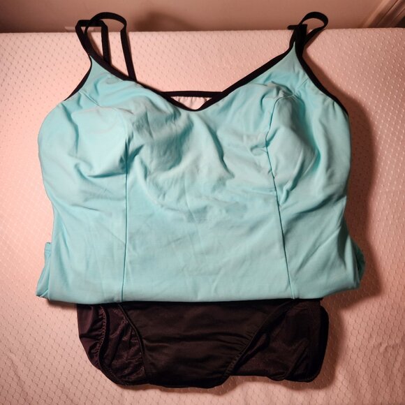 MiracleSuit Tankini top and bottom swimsuit Size 24W Light Blue - Picture 3 of 13